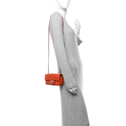 Chanel Patent Quilted Extra Mini Rectangular Flap Orange 2 of 11