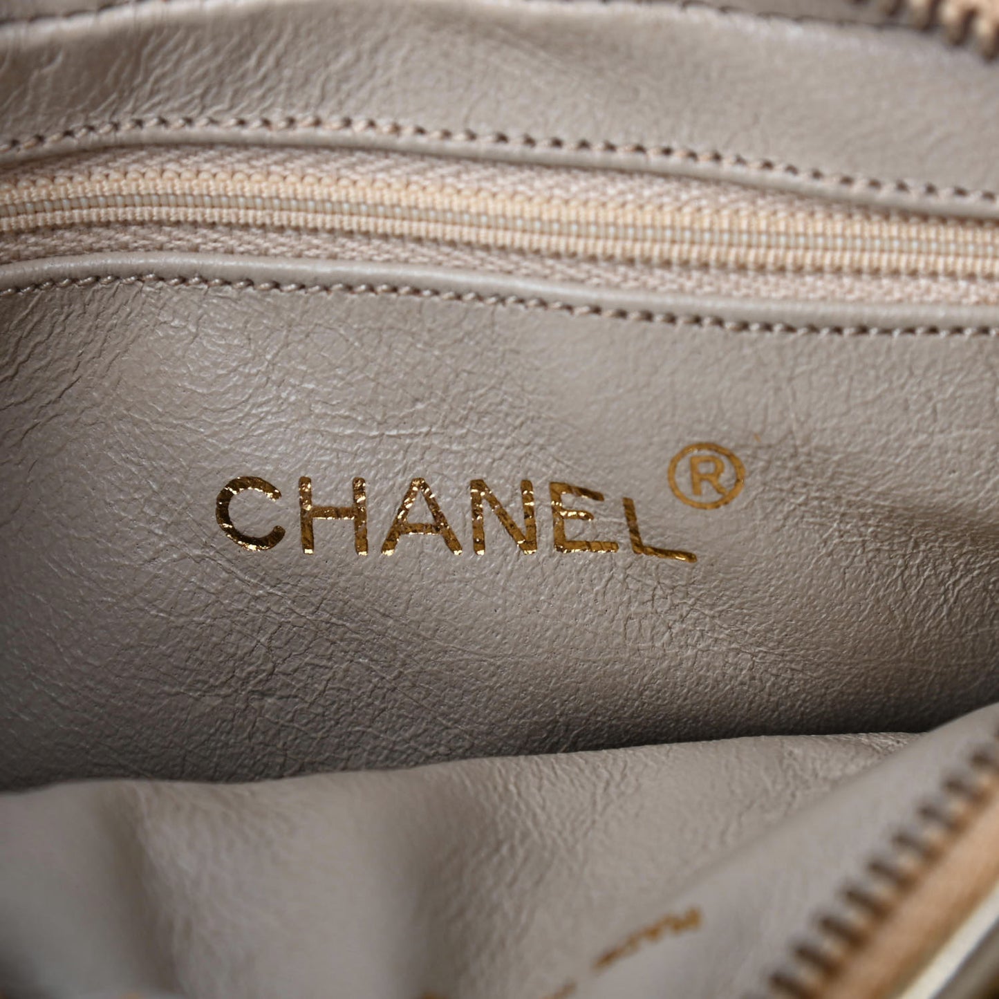 Metallic Lambskin Quilted Tassel Cosmetic Case Gold