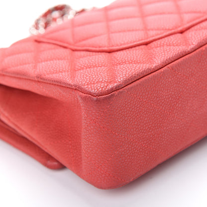 Chanel Iridescent Caviar Quilted Medium Double Flap Red 11 of 15
