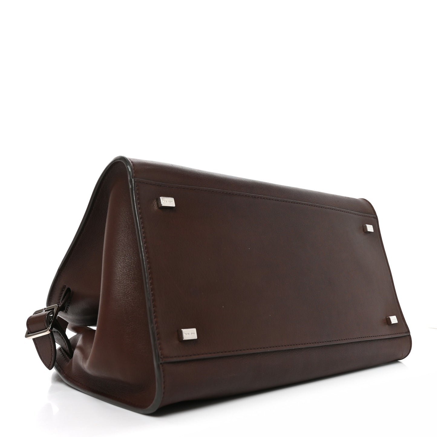 Polished Saddle Calfskin Soft Margaux 12 Dark Brown