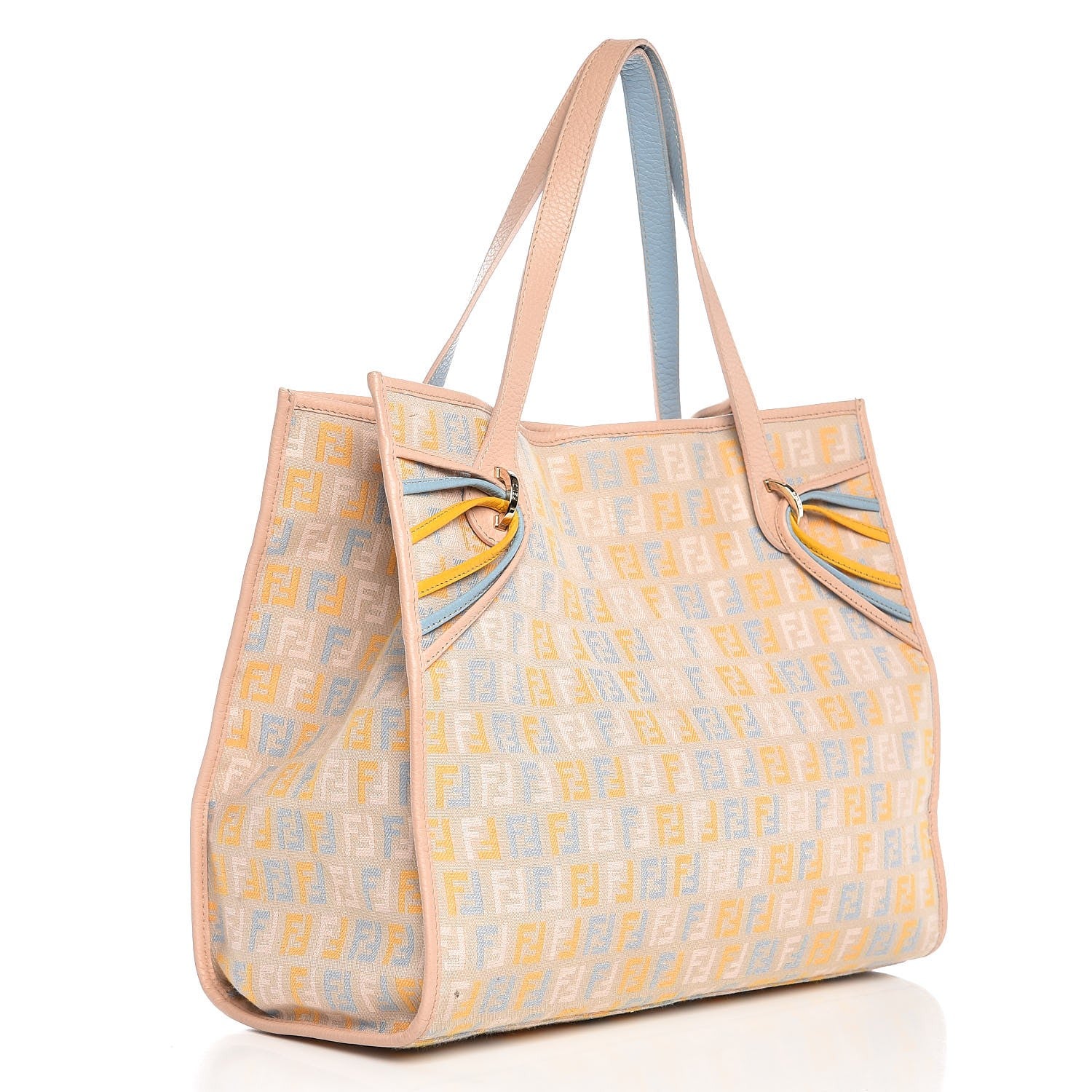 Fendi Zucchino Vitello Shopping Tote Beige Pastel Cipria 3 of 13