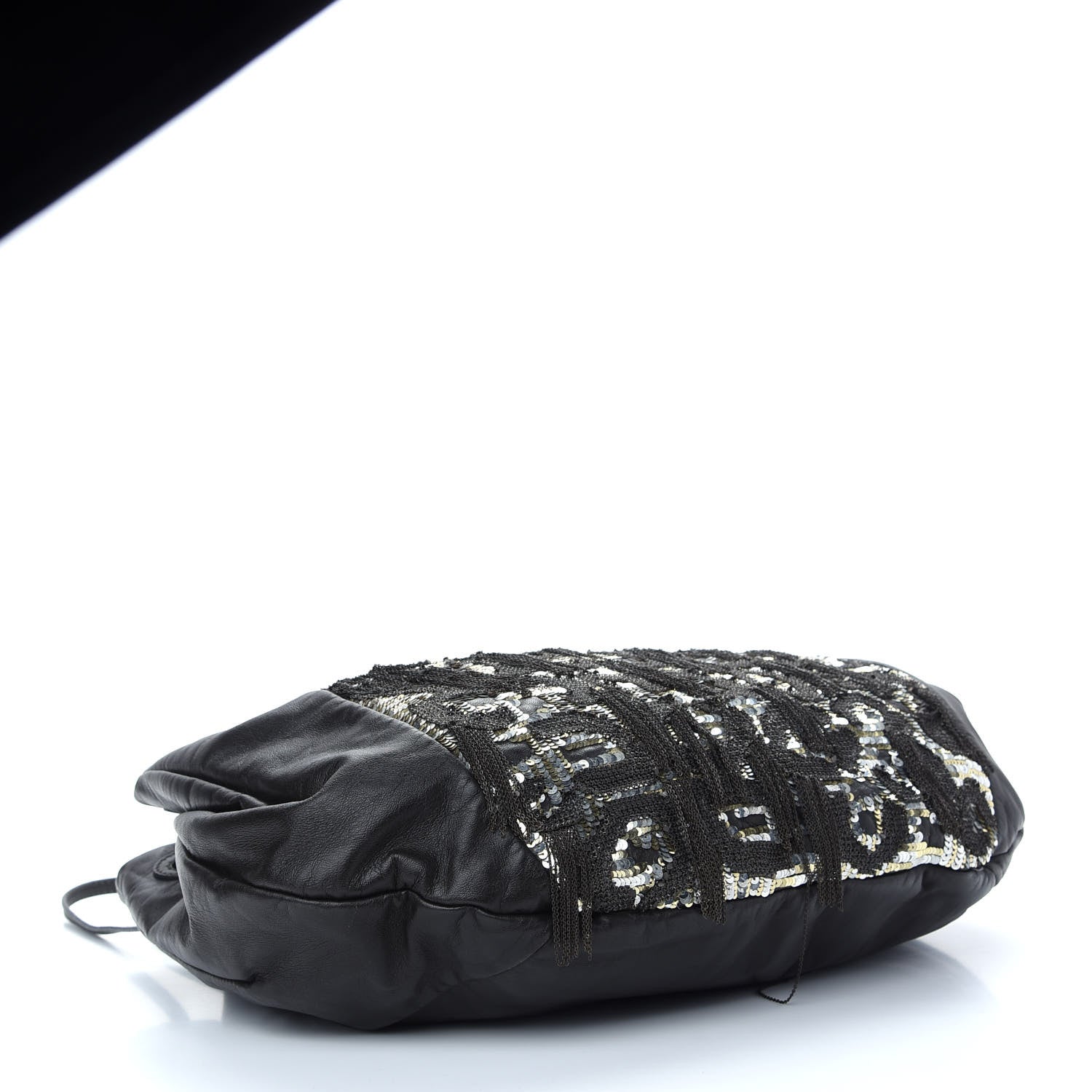 Valentino Garavani Nappa Sequin Chain Glam Tote Dark Grey 4 of 9