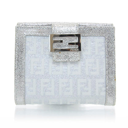 Fendi Zucchino Compact Wallet Silver 1 of 6