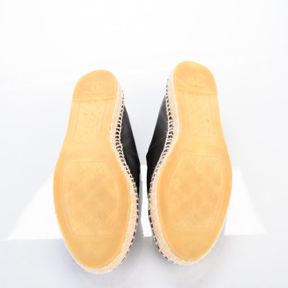 Chanel Lambskin CC Espadrilles 39 Black 6 of 8