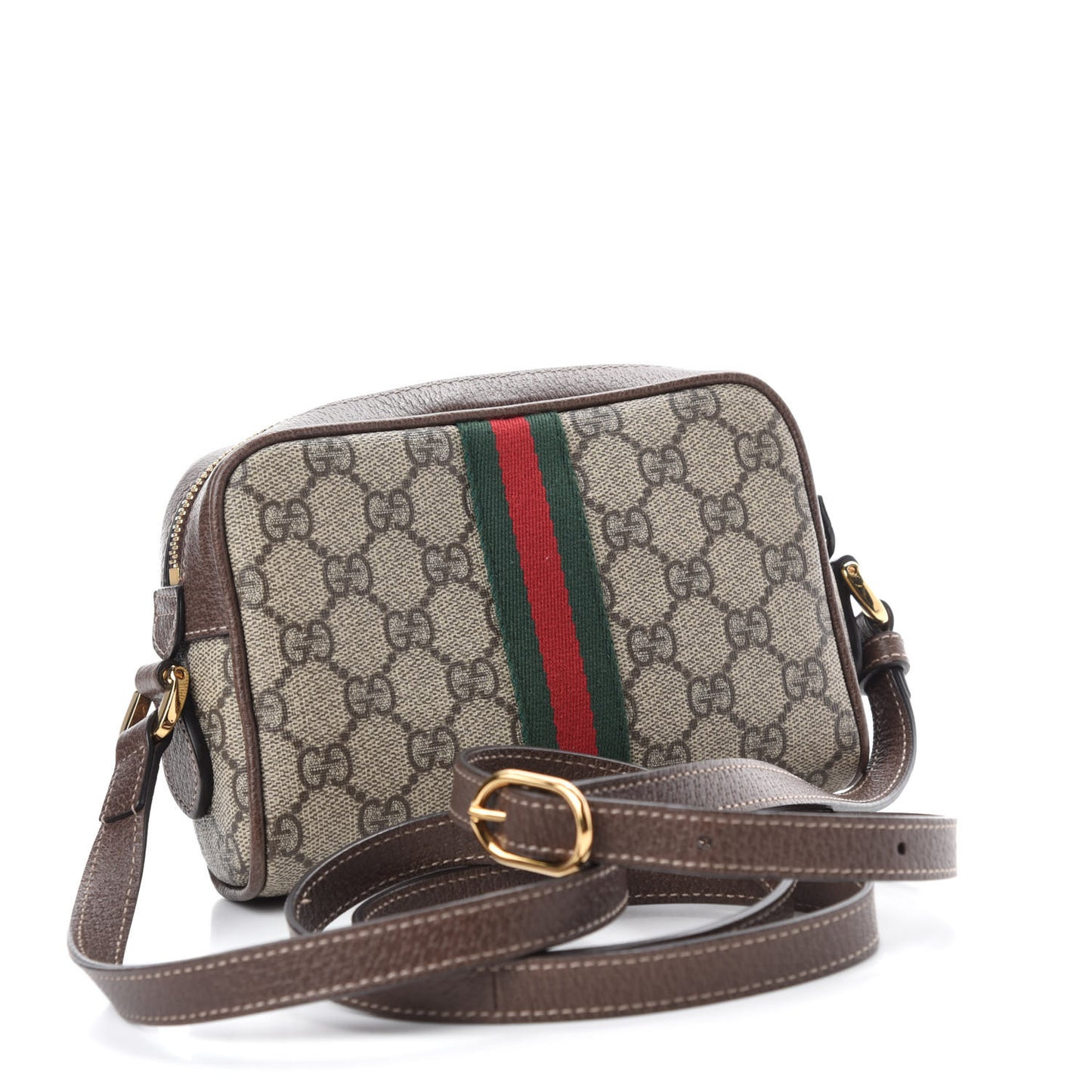 GG Supreme Monogram Web Mini Ophidia Shoulder Bag Brown