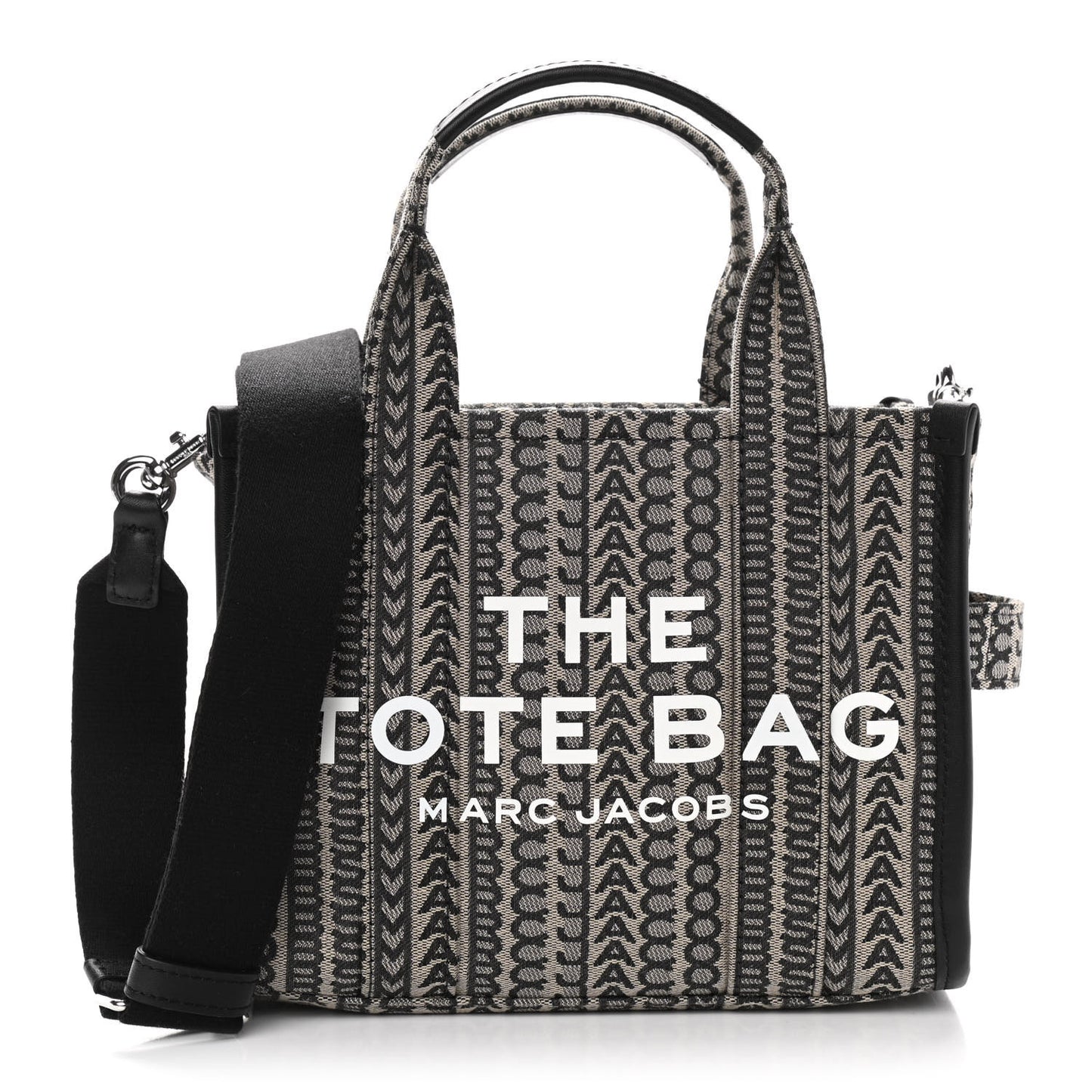 Cotton Jacquard Monogram Mini The Traveler Tote Bag Beige Multicolor