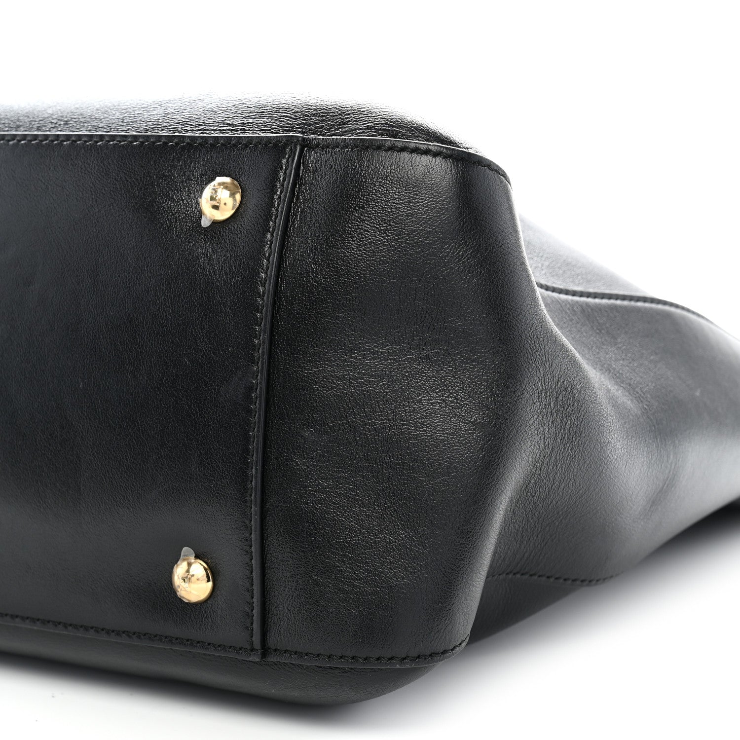 Fendi Vitello Glacier Medium FF Tote Black 9 of 10