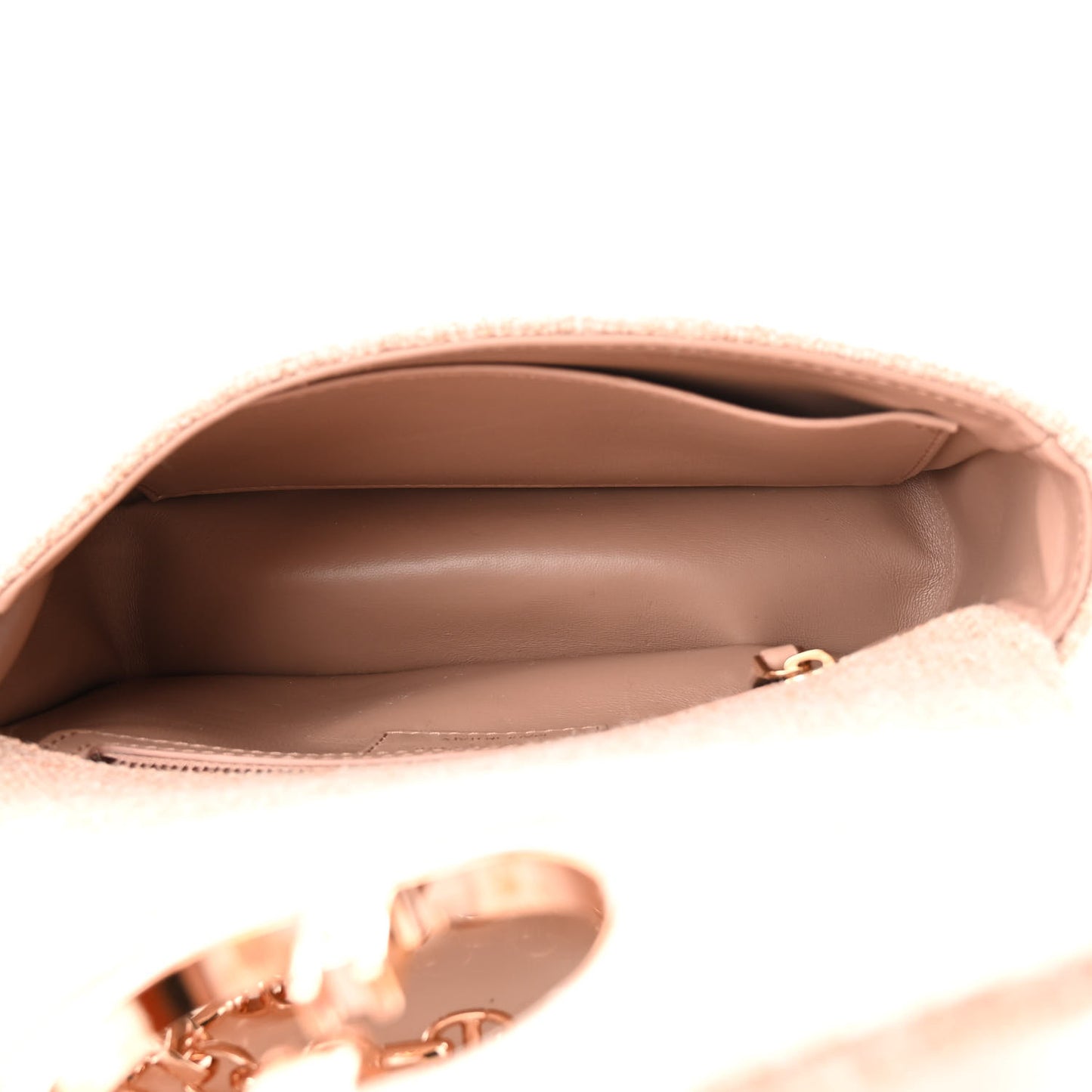 Linen Macrocannage Small Caro Bag Rose