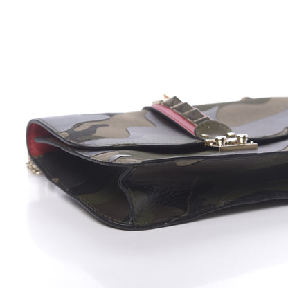 Valentino Garavani Nappa Canvas Camouflage Medium Glam Lock Rockstud Flap Verde 13 of 15