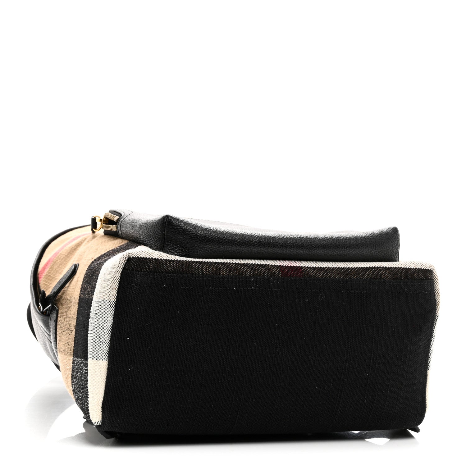 Burberry Mega Check Calfskin Abbeydale Simple Backpack Black Camel 4 of 10