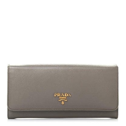 Prada Saffiano Metal Continental Flap Wallet Argilla 1 of 11