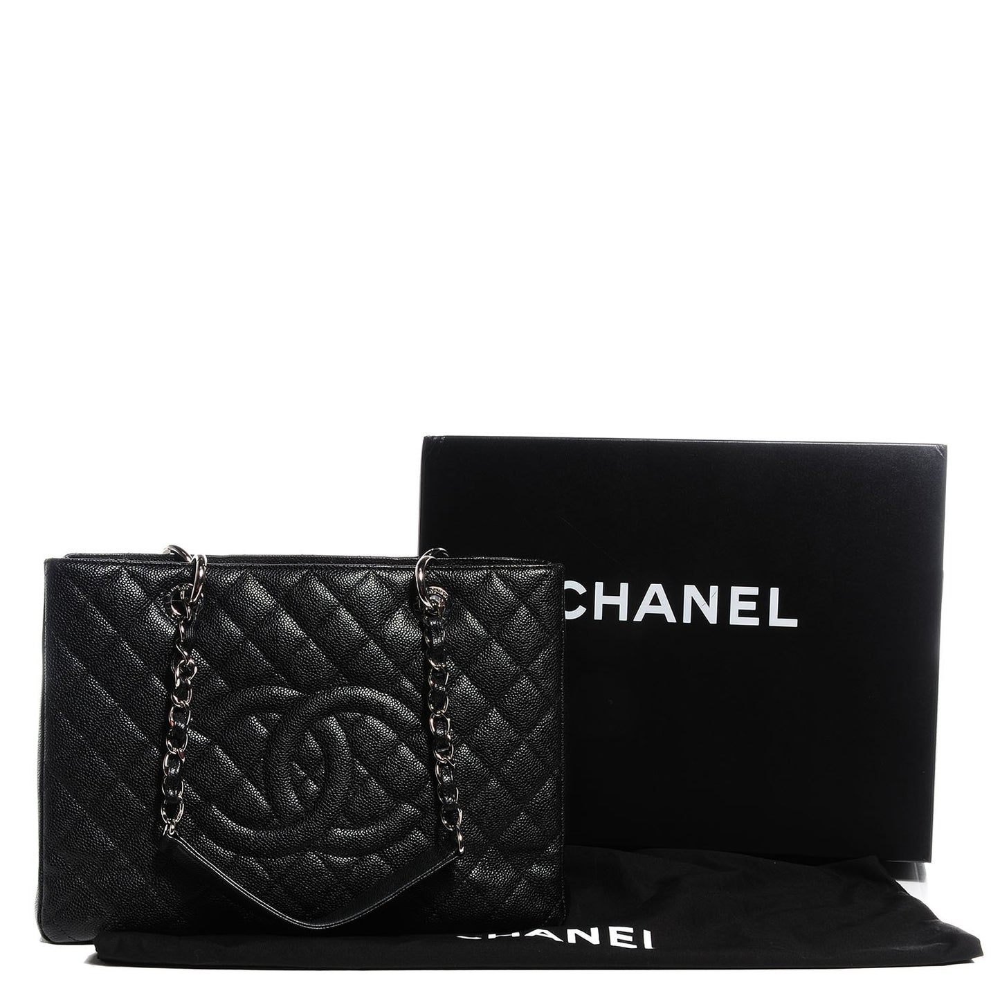 Caviar Quilted Grand Shopping Tote GST Black