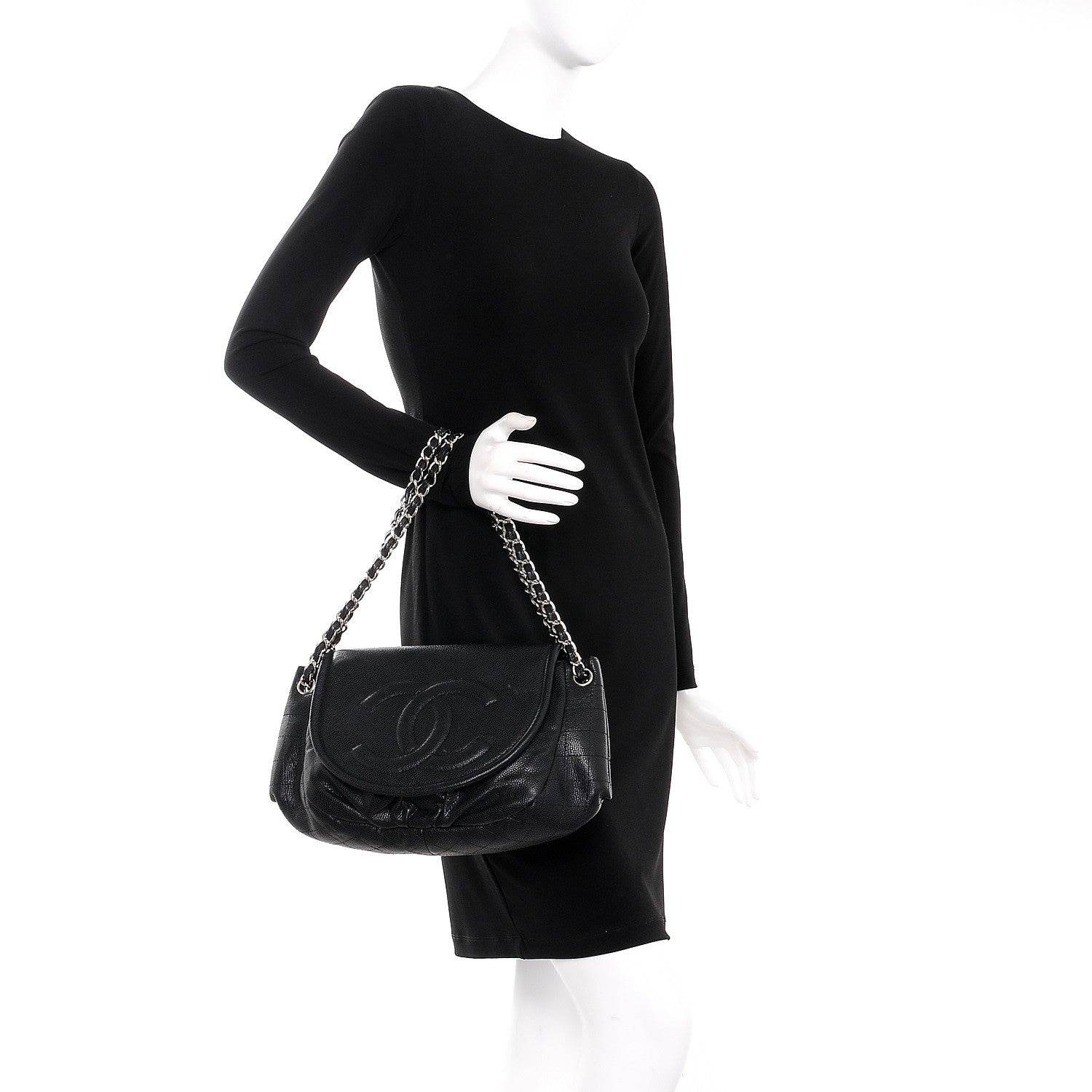 Chanel Caviar Half Moon Large Flap Black 2 of 10