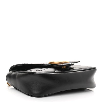 Gucci Calfskin Matelasse Super Mini GG Marmont Shoulder Bag Black 4 of 10