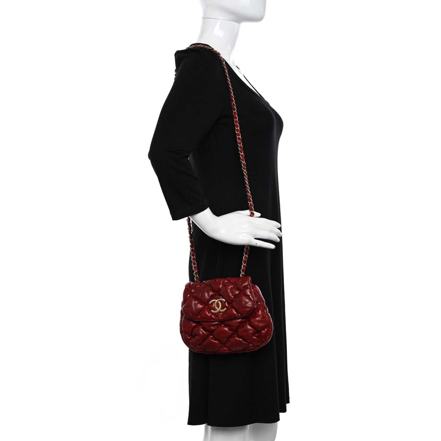 Chanel Lambskin Mini Bubble Quilt Flap Bordeaux 2 of 11