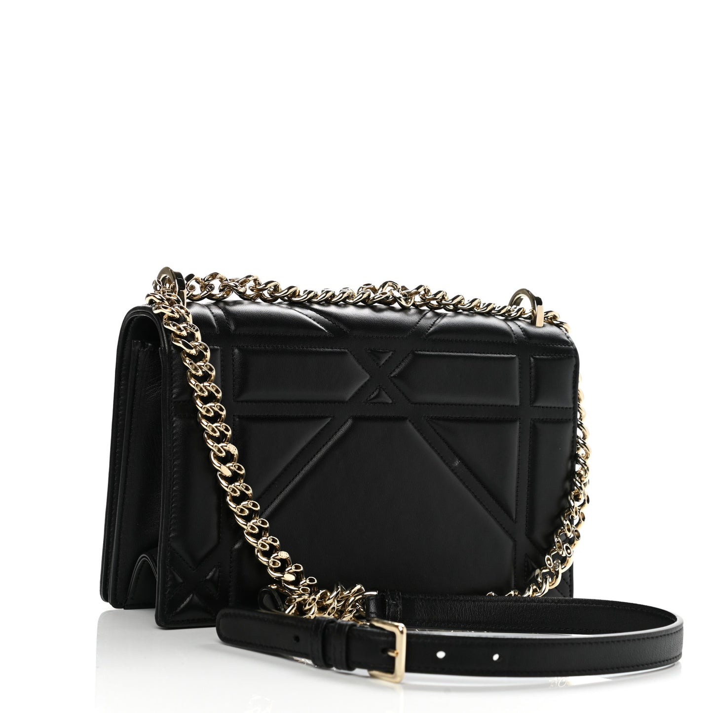 Lambskin Medium Diorama Flap Bag Black
