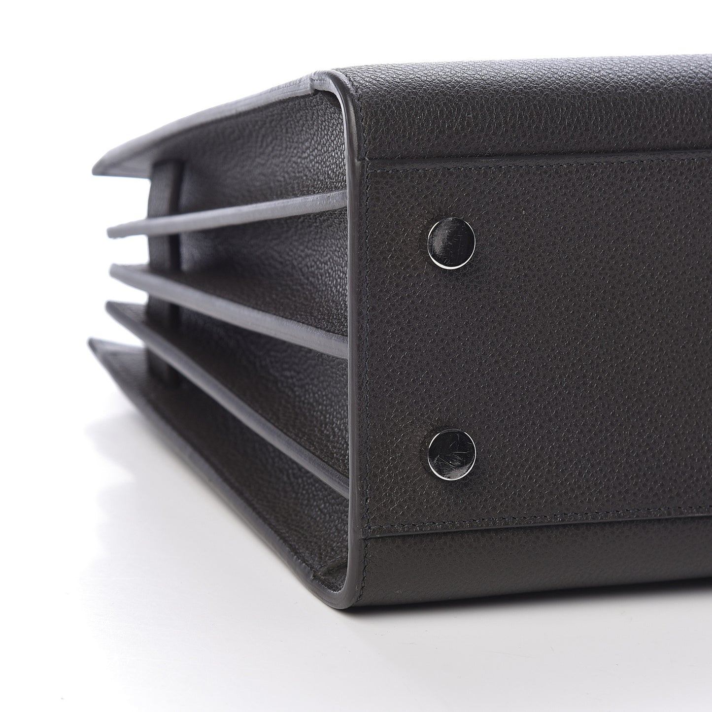 Grained Calfskin Baby Sac De Jour Coal