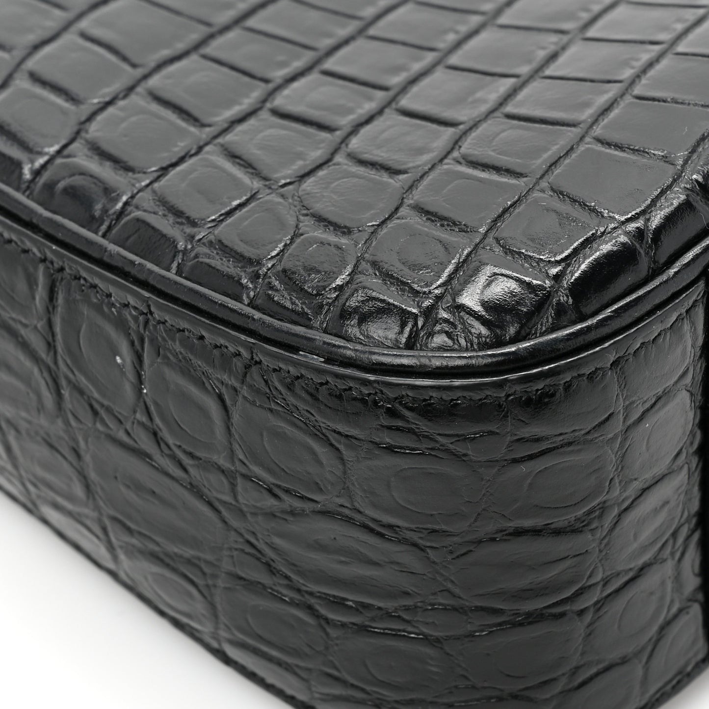 Calfskin Crocodile Embossed LE 5 A 7 Hobo Black