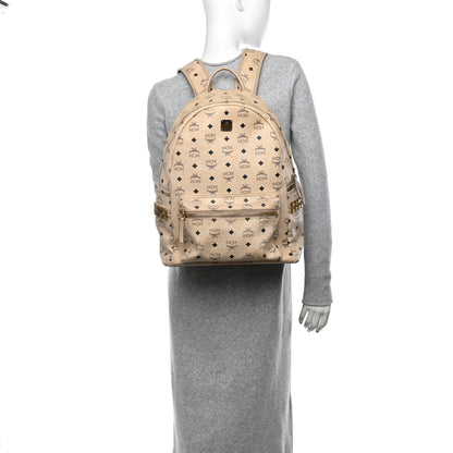 MCM Visetos Large Side Studs Stark Backpack Beige 2 of 17