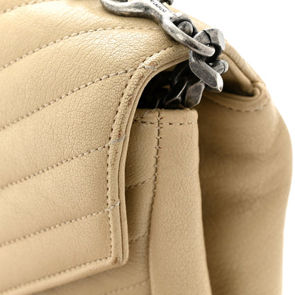 Saint Laurent Sheepskin Matelasse Chevron Monogram Large College Satchel Beige 18 of 18