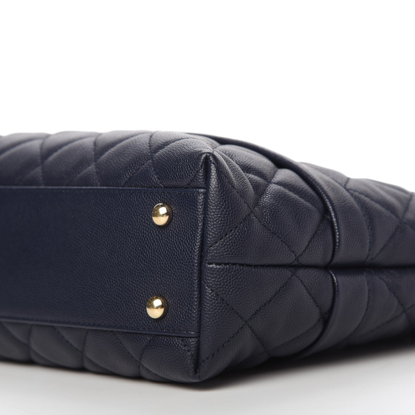 Caviar Quilted Rolled Up Tote Navy