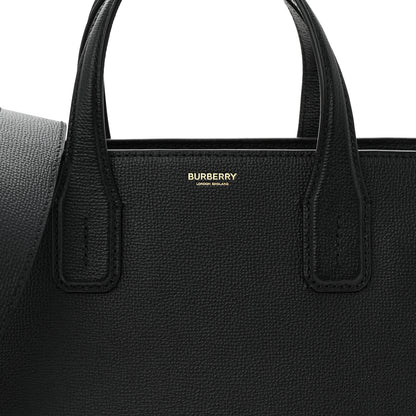 Burberry Grainy Calfskin House Check Medium Banner Tote Black 7 of 9