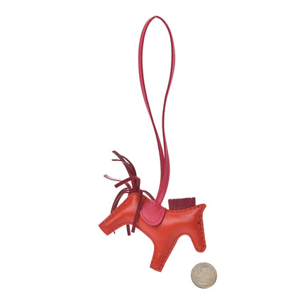Hermes Milo Lambskin Grigri Rodeo Horse Bag Charm PM Rouge Indien Rubis Rose Mexico 2 of 4