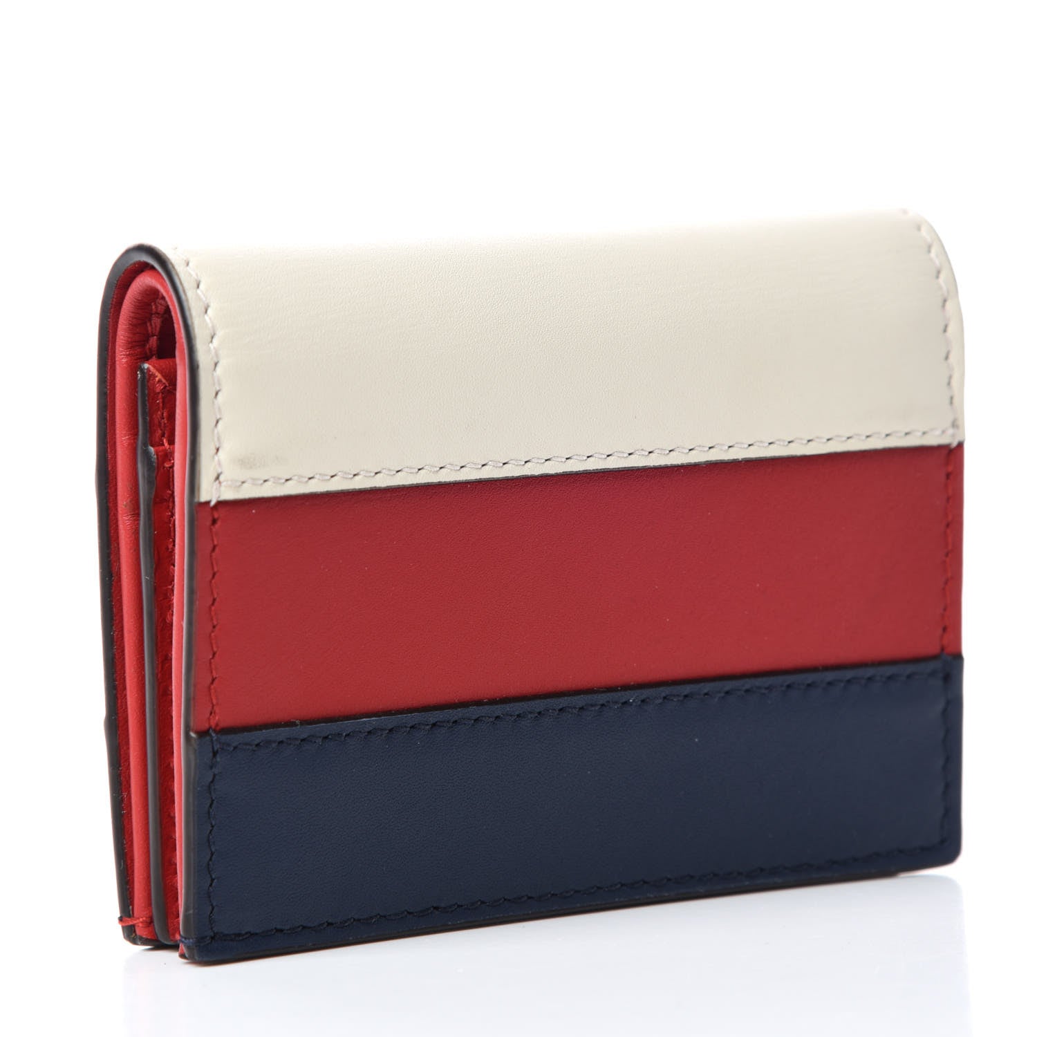 Gucci Calfskin Queen Margaret Card Case Wallet Blue Agata Hibiscus Red Mystic White 3 of 10