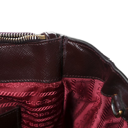 Prada Saffiano Lux Large Galleria Double Zip Tote Granato 11 of 11