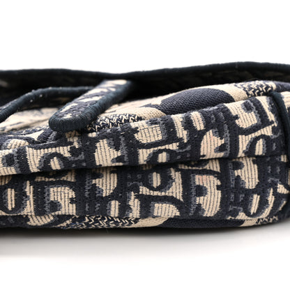 Christian Dior Oblique Embroidered Saddle Bag Blue 10 of 11