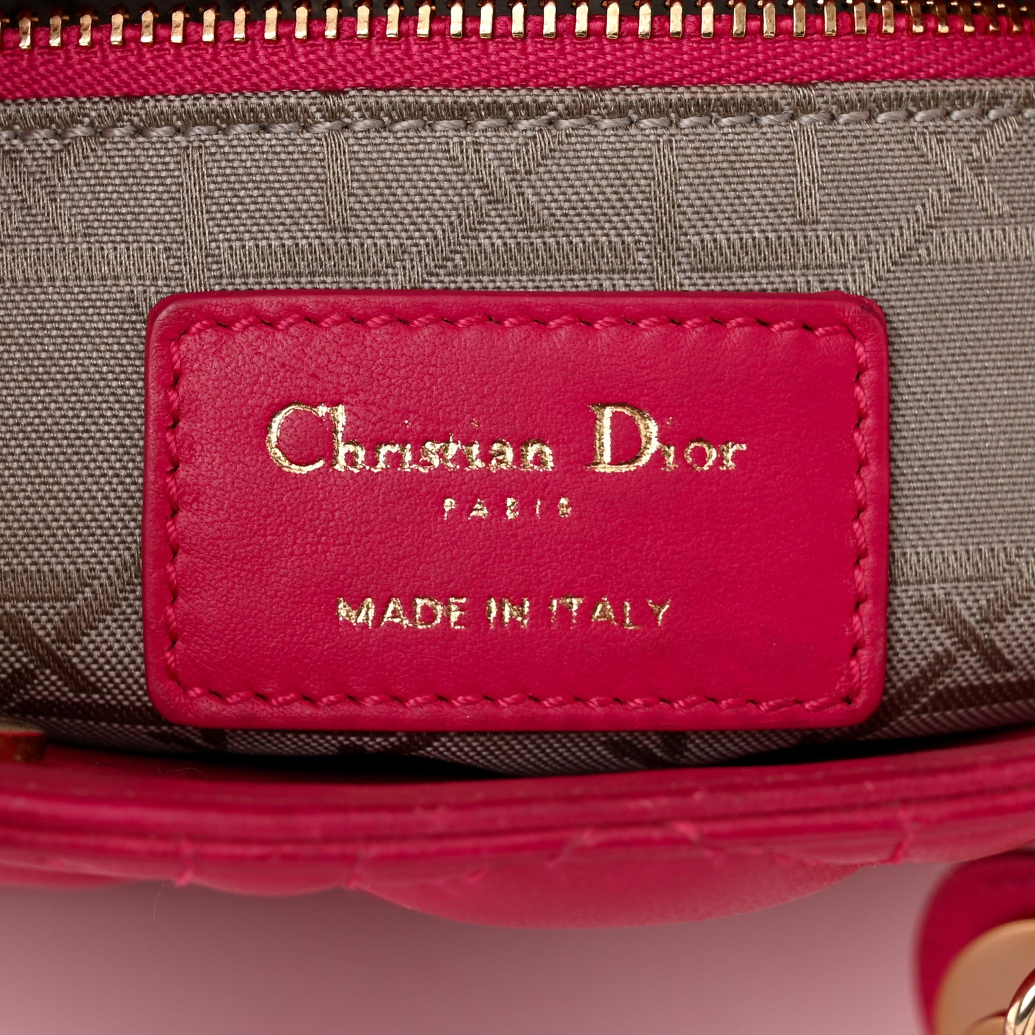 Christian Dior Lambskin Cannage Mini Lady Dior Fuchsia 6 of 12