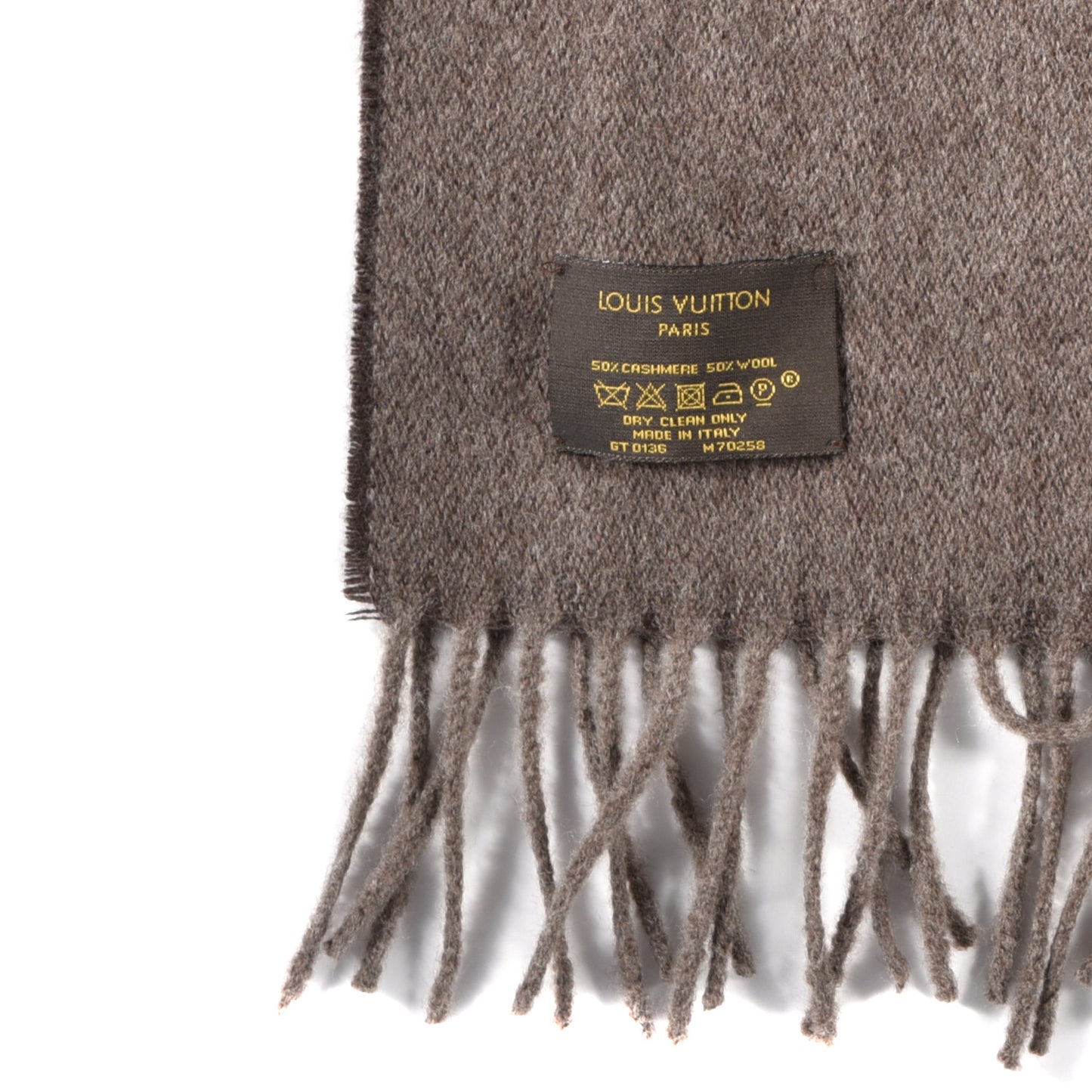 Cashmere Wool Monogram Gradient Scarf Noisette