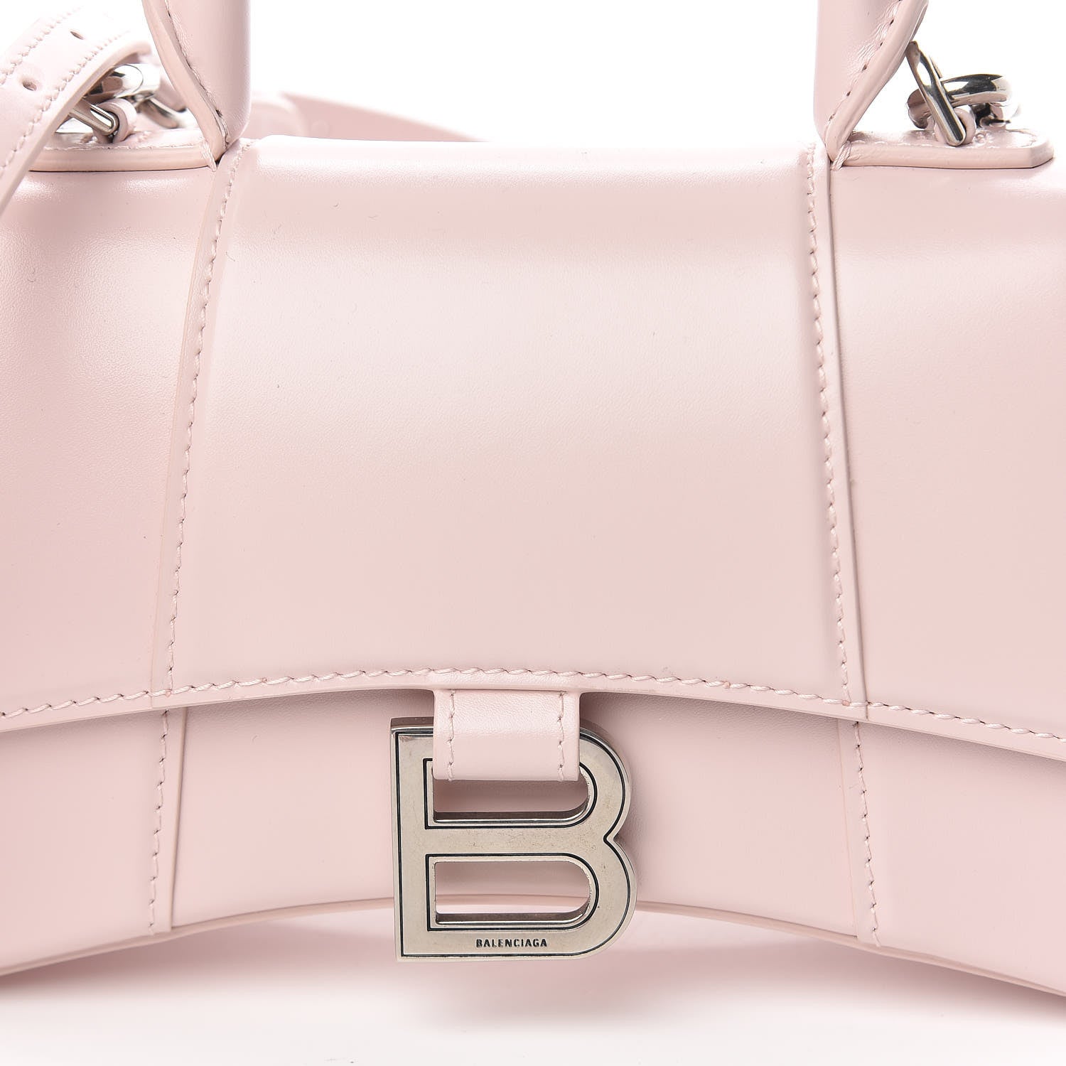 Balenciaga Shiny Box Calfskin Hourglass Top Handle Bag XS Light Rose 10 of 10