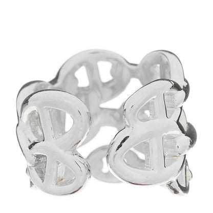 Hermes Sterling Silver GM Chaine d'Ancre Enchainee Band Ring 55 7.25 3 of 5