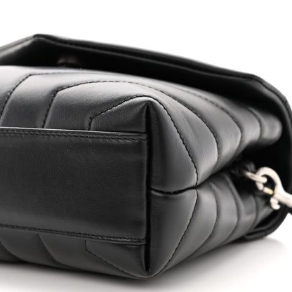 Saint Laurent Calfskin Y Quilted Monogram Toy Loulou Crossbody Bag Black 9 of 11