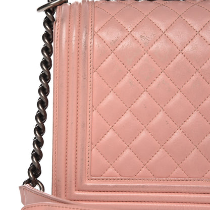 Chanel Lambskin Quilted New Medium Boy Flap Bag Pink 16 of 18