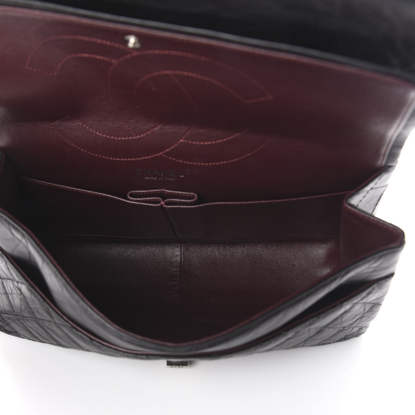 Aged Calfskin Quilted 2.55 Reissue 227 Flap Black
