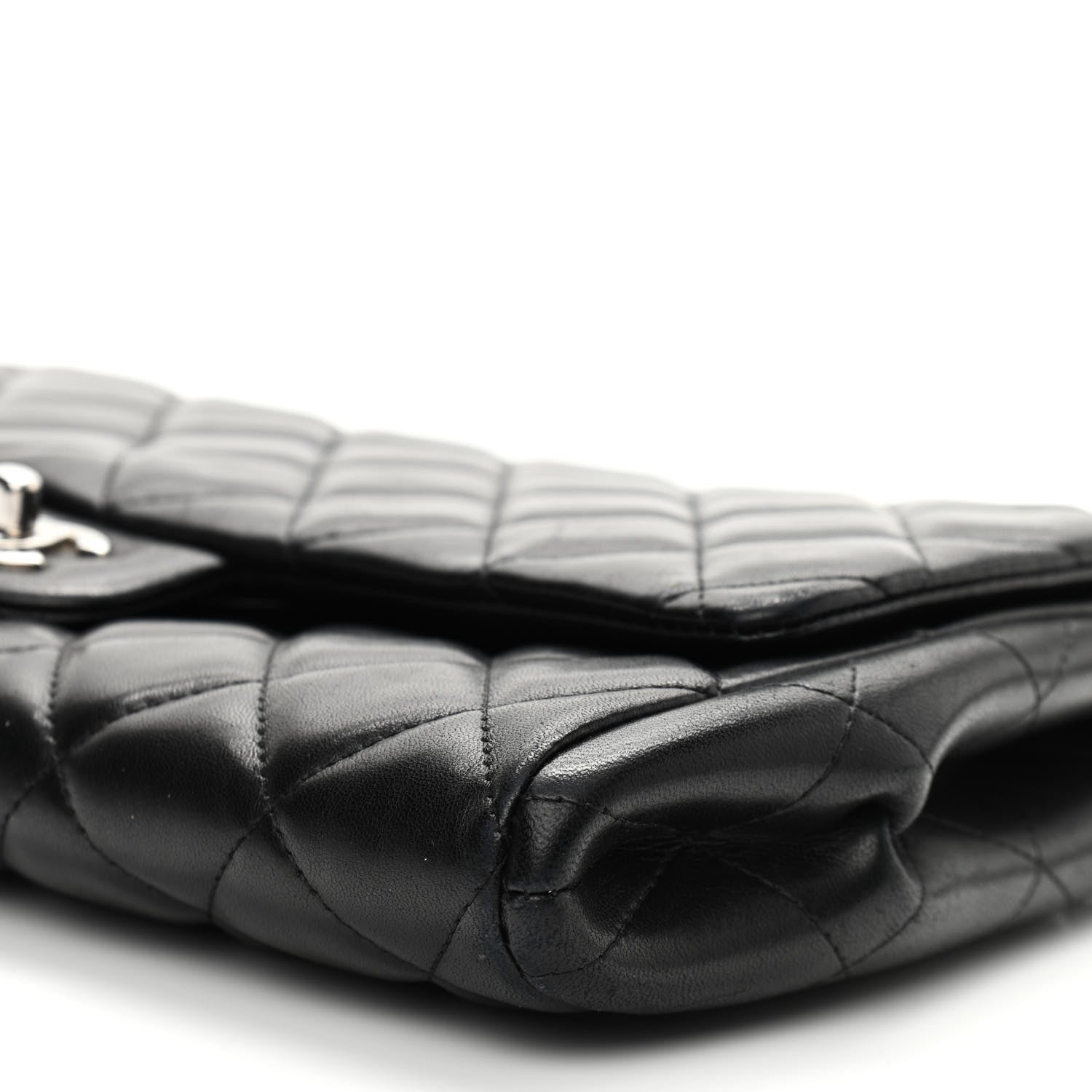 Chanel Lambskin Quilted Clutch With Chain Flap Black 12 of 13