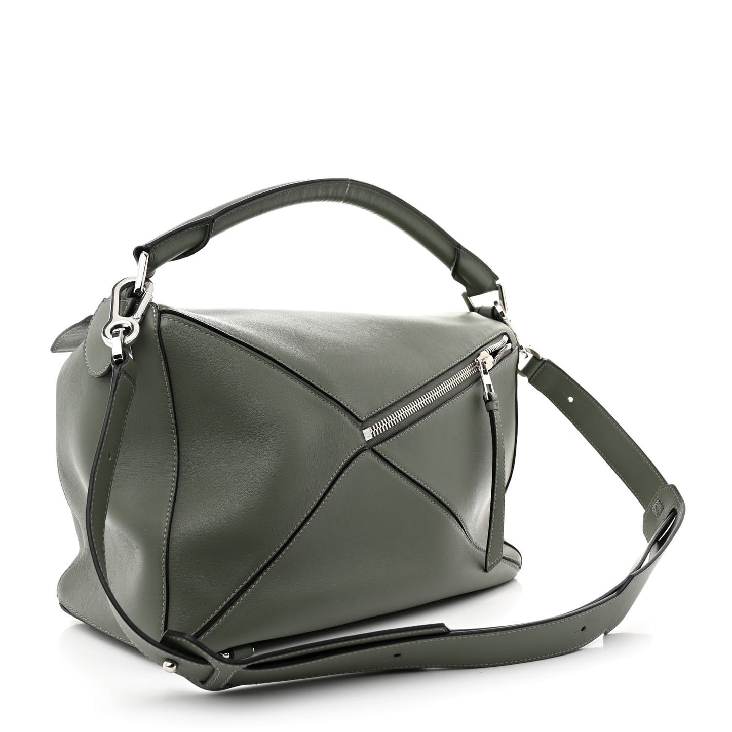 Calfskin Large Puzzle Bag Dark Sage