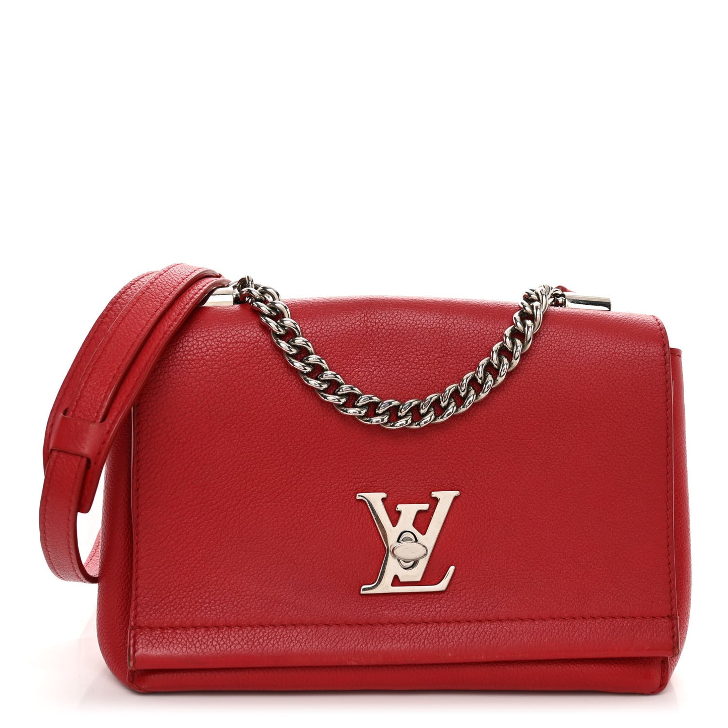Calfskin Lockme II Chain Bag BB Rubis