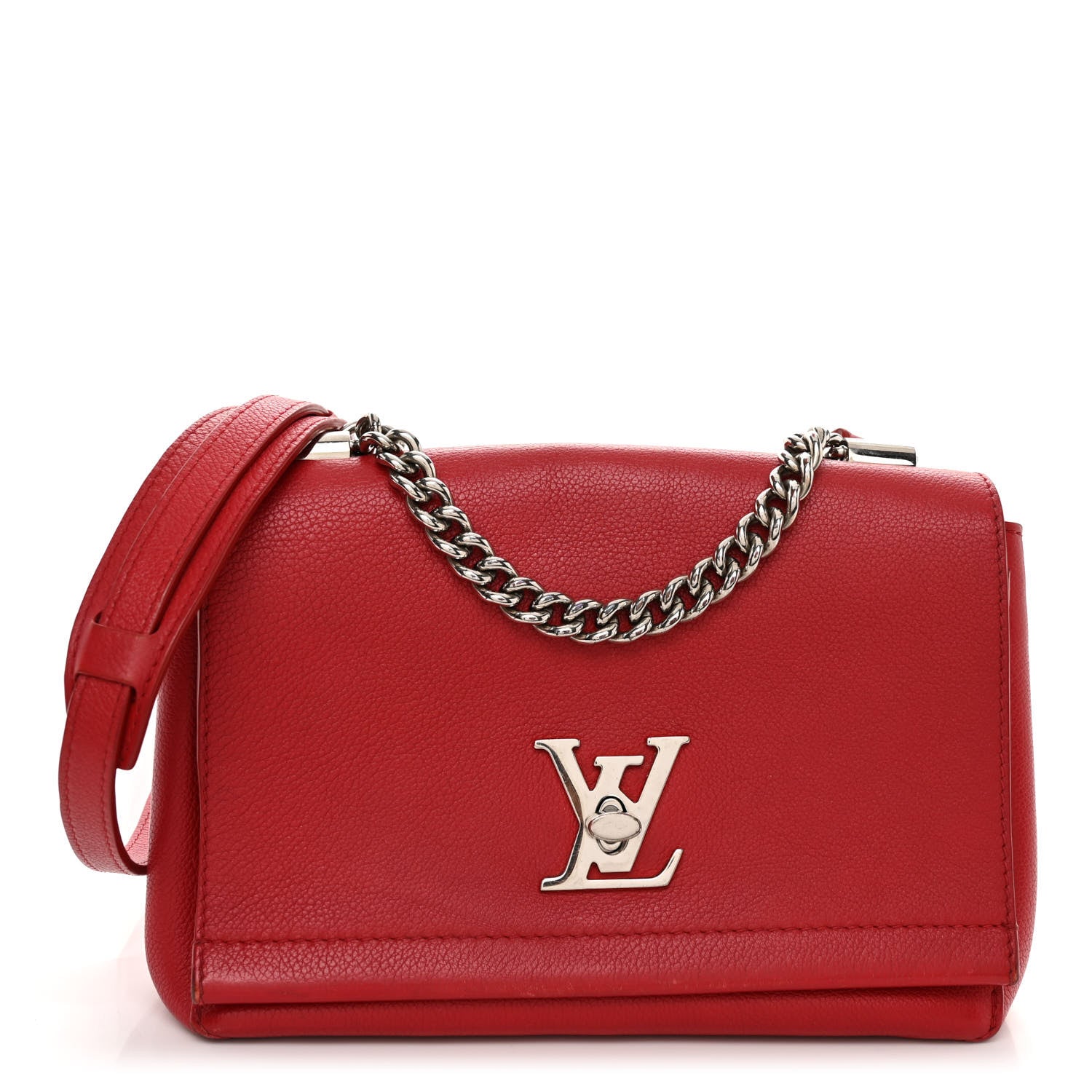 Louis Vuitton Calfskin Lockme II Chain Bag BB Rubis 1 of 10