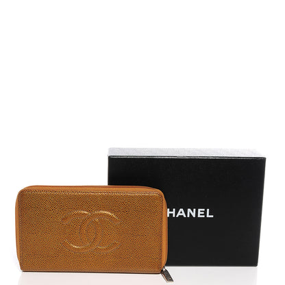 Chanel Caviar CC Timeless Large Zip Around Wallet Dark Gold 5 of 11
