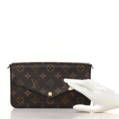 Louis Vuitton Monogram Pochette Felicie Chain Wallet Fuchsia 2 of 8