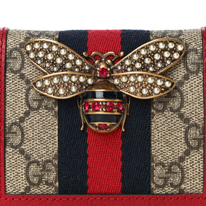 Gucci GG Supreme Monogram Queen Margaret Card Case Red 8 of 11