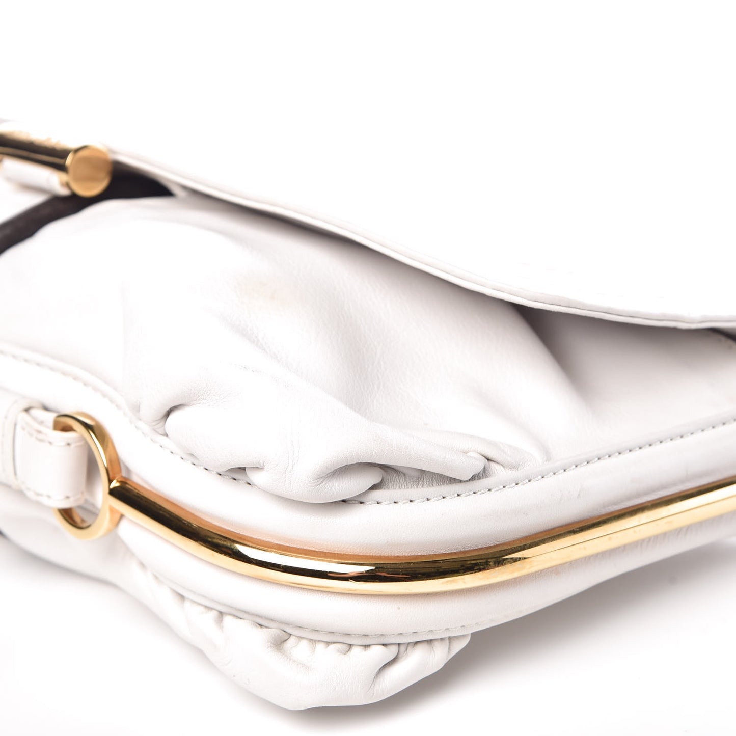 Calfskin Flap Shoulder Bag White