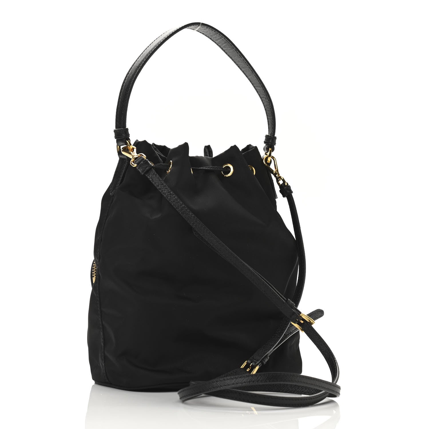 Prada Re-Nylon Duet Drawstring Shoulder Bag Black 3 of 10