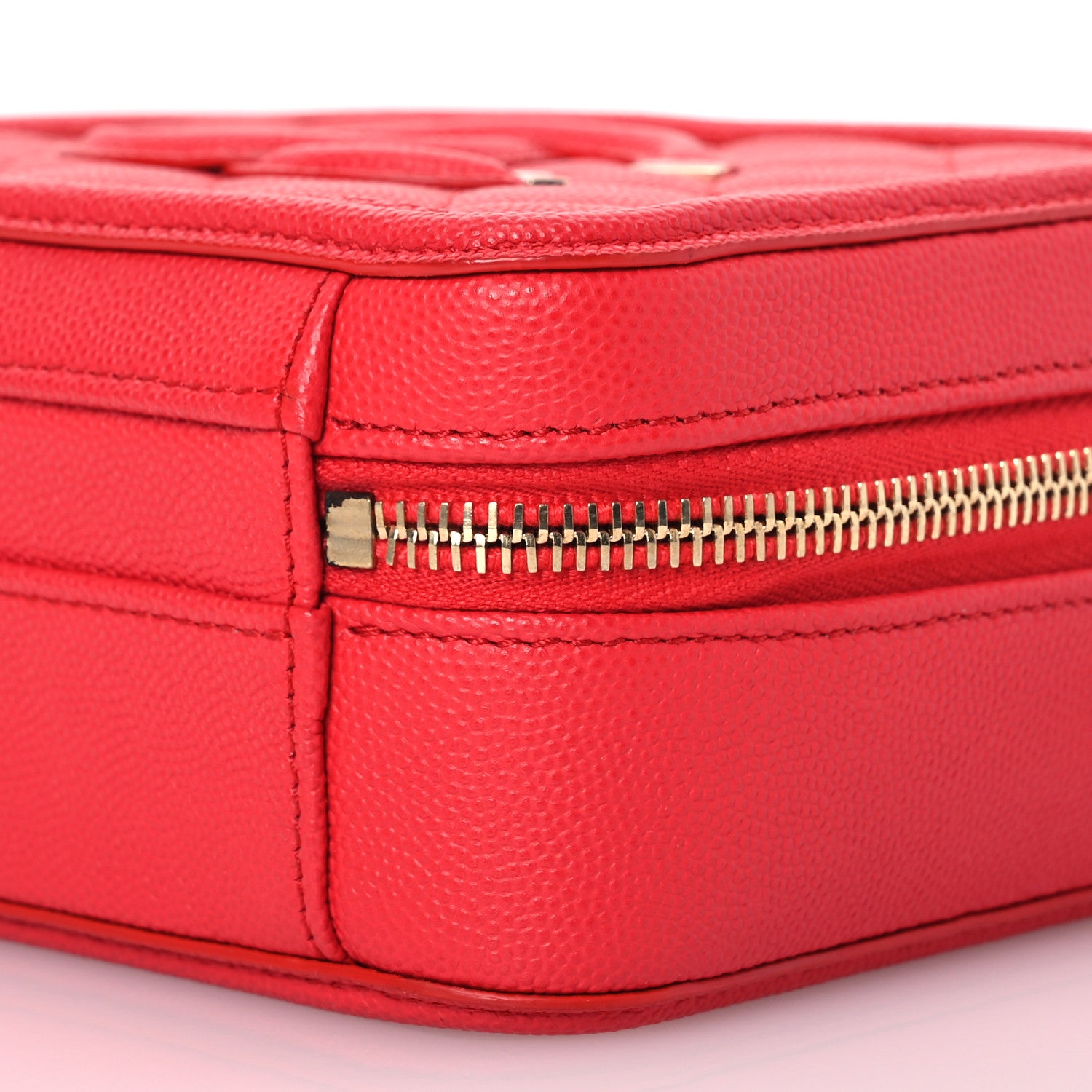 Chanel Caviar Quilted Small CC Filigree Vanity Case Red 10 of 10