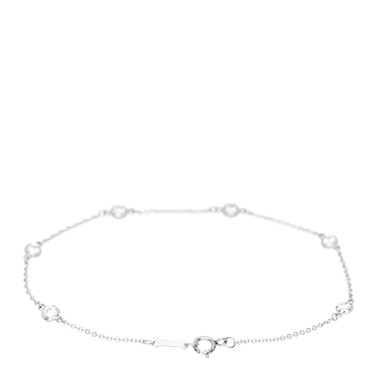 Tiffany Platinum Diamond .60ctw Elsa Peretti Diamonds by the Yard Station Bracelet 2 of 4