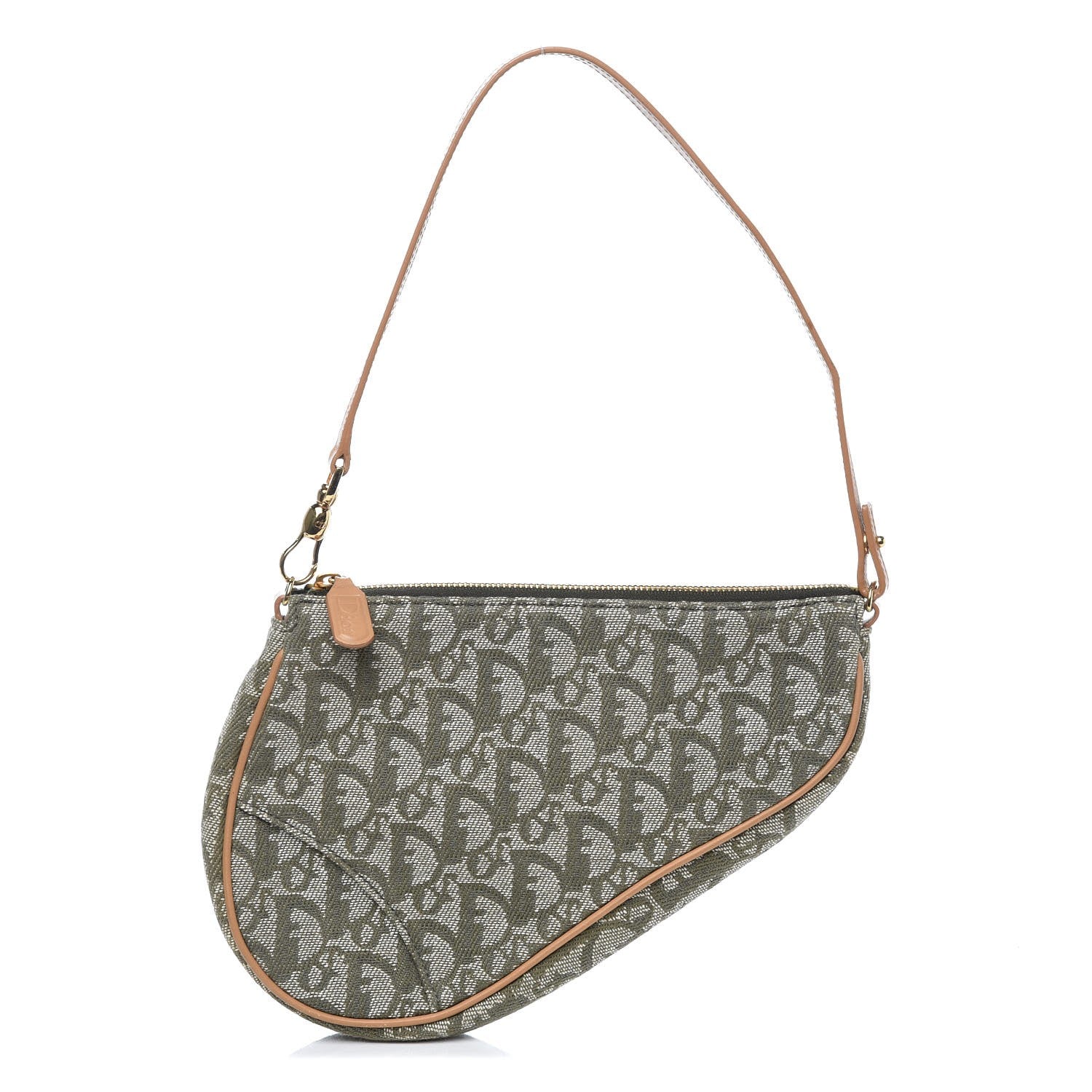 Christian Dior Monogram Mini Saddle Pochette Green 1 of 9