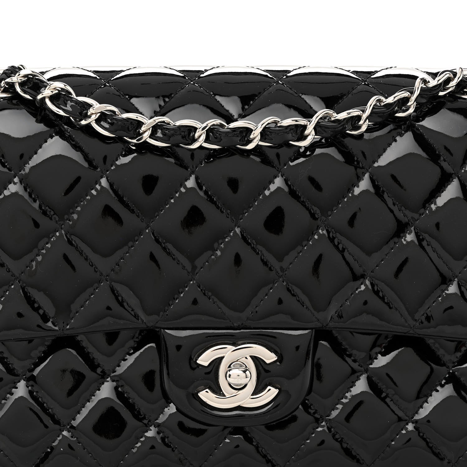 Chanel Patent Quilted Medium Double Flap Black 8 of 10